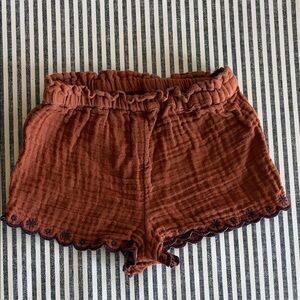 Old Navy Girls Rust Scalloped Hem Cotton Gauze Skort